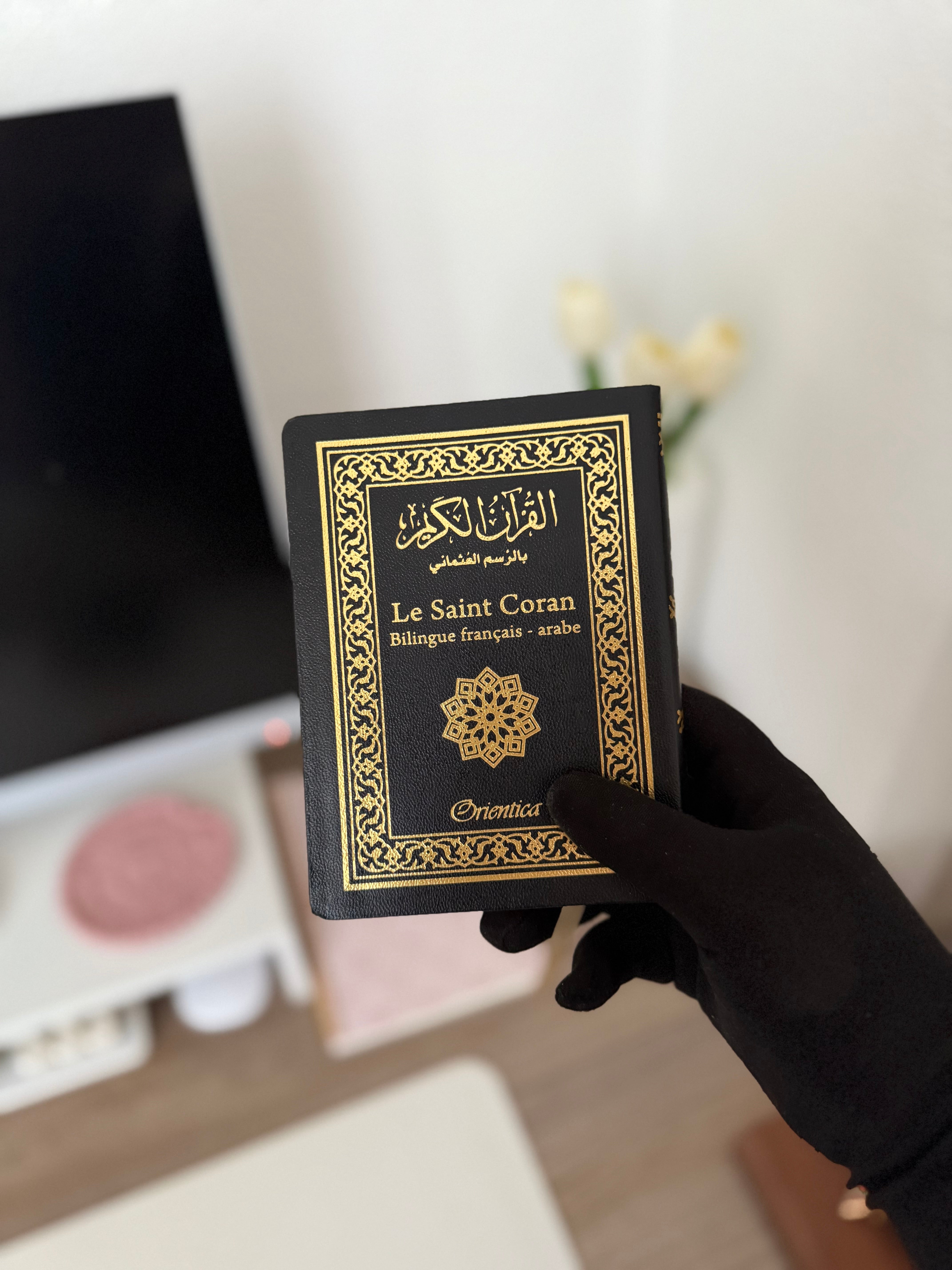 Le Saint Coran Bilingue français/arabe de poche (Couverture simili-cuir flexible noire) - Orientica
