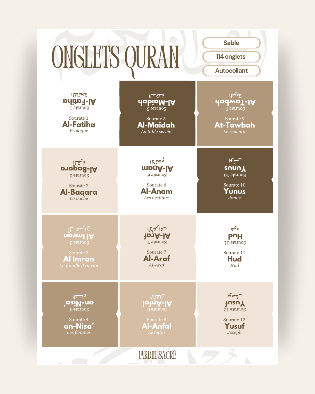 Sand Qur'an tabs