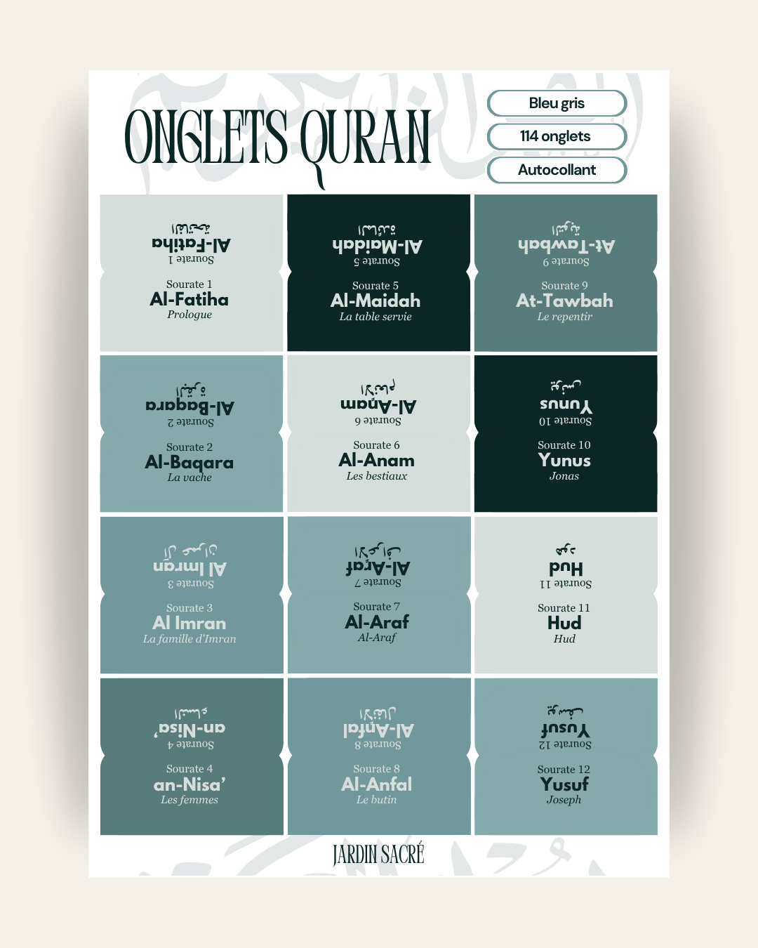 Blue grey Qur'an tabs