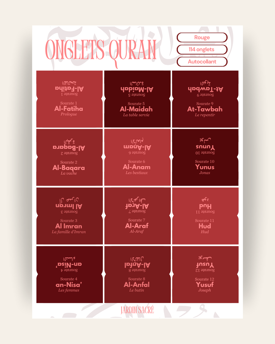 Red Qur'an tabs