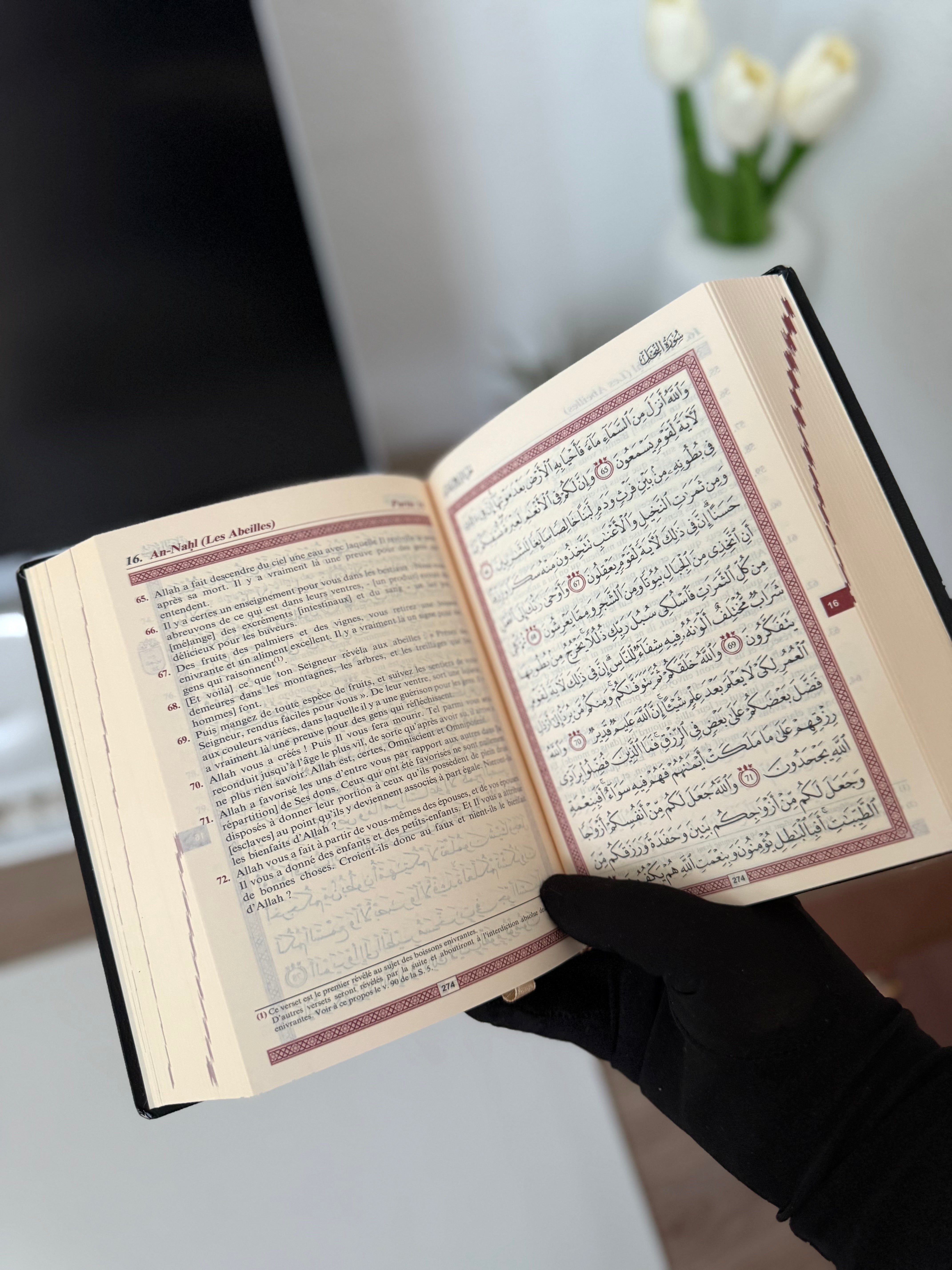 Le Noble Coran et la traduction en langue française de ses sens (bilingue arabe/français) avec index des sourates - Noir doré