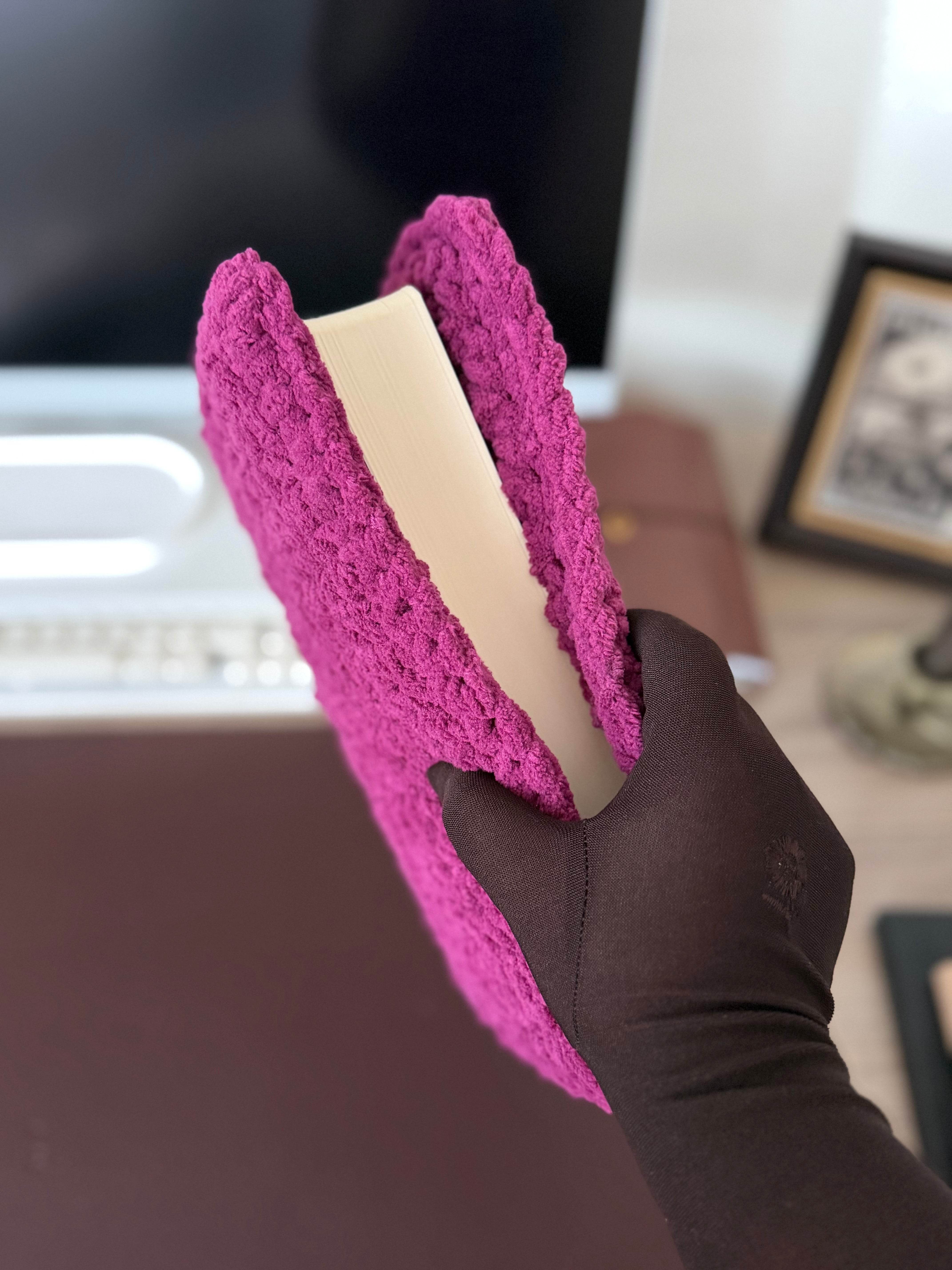 Couverture en crochet rose