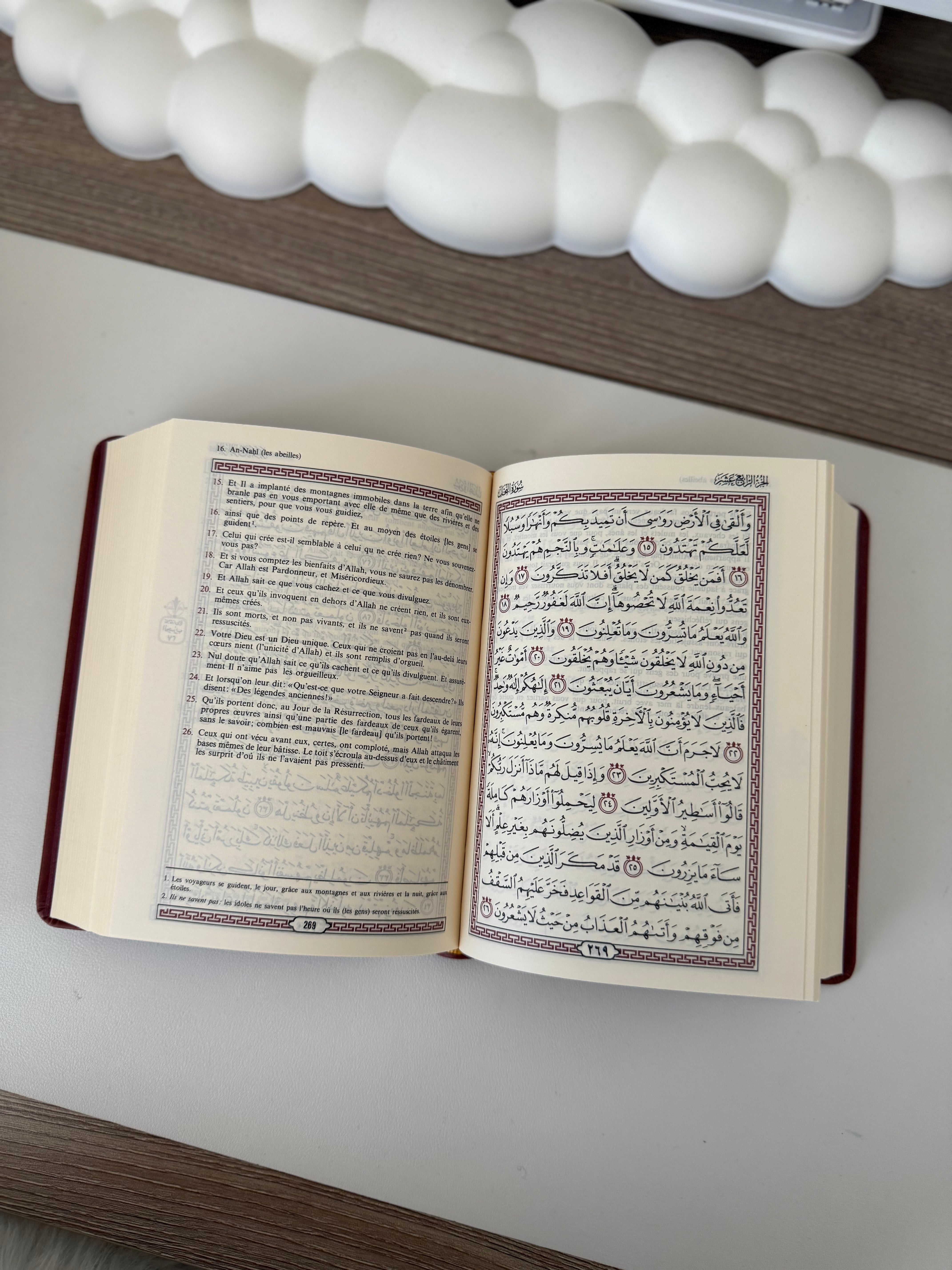 The Noble Quran and the French translation of its meanings (Deluxe Edition - Leather Cover)
