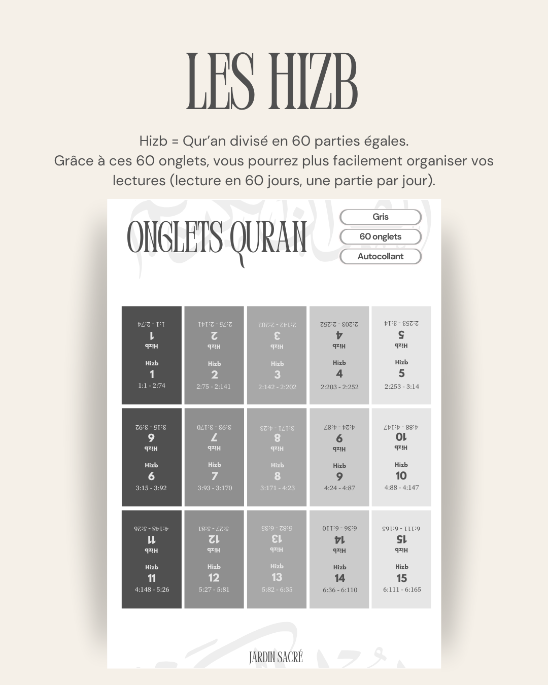 60 onglets hizb