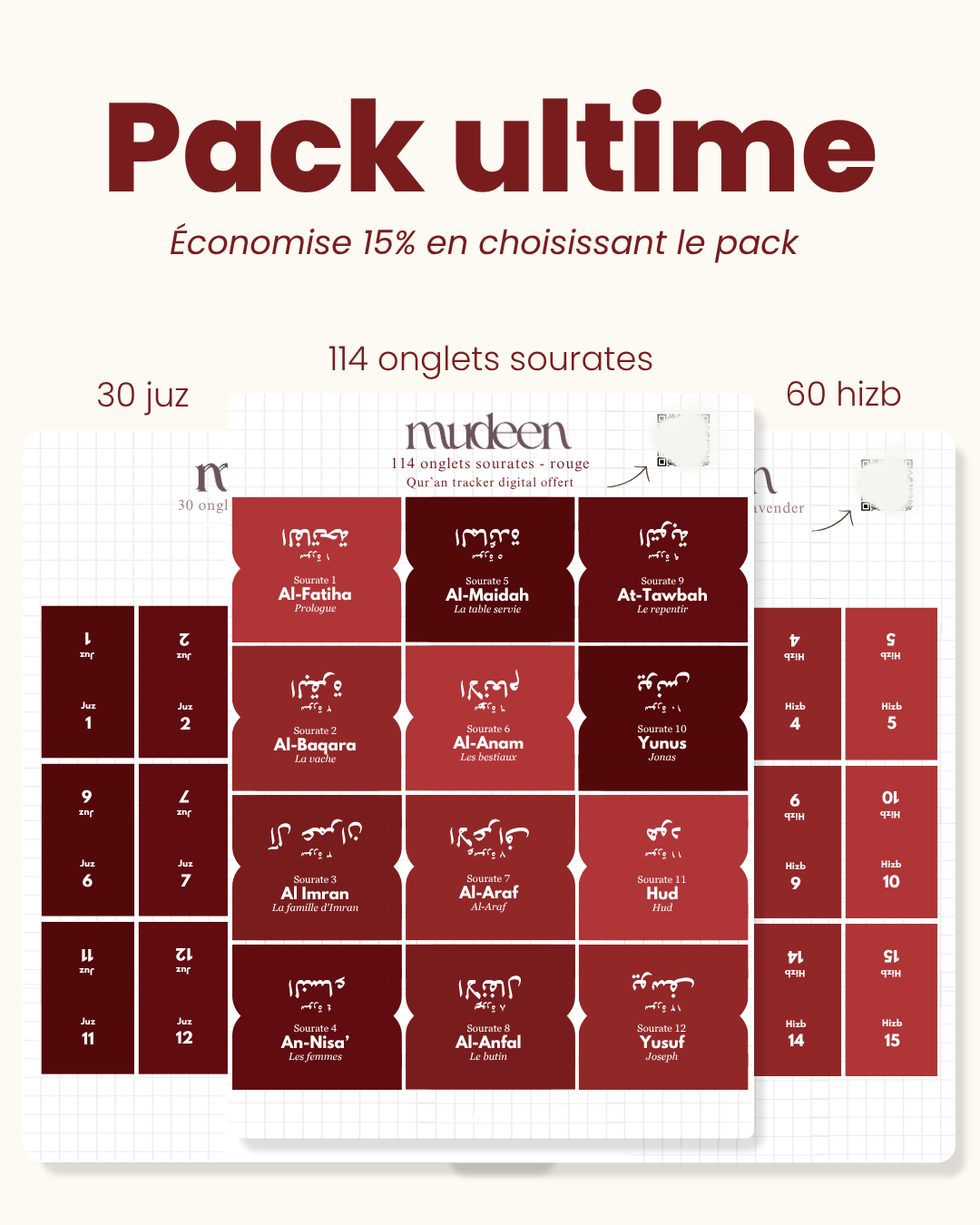 Red Qur'an tabs