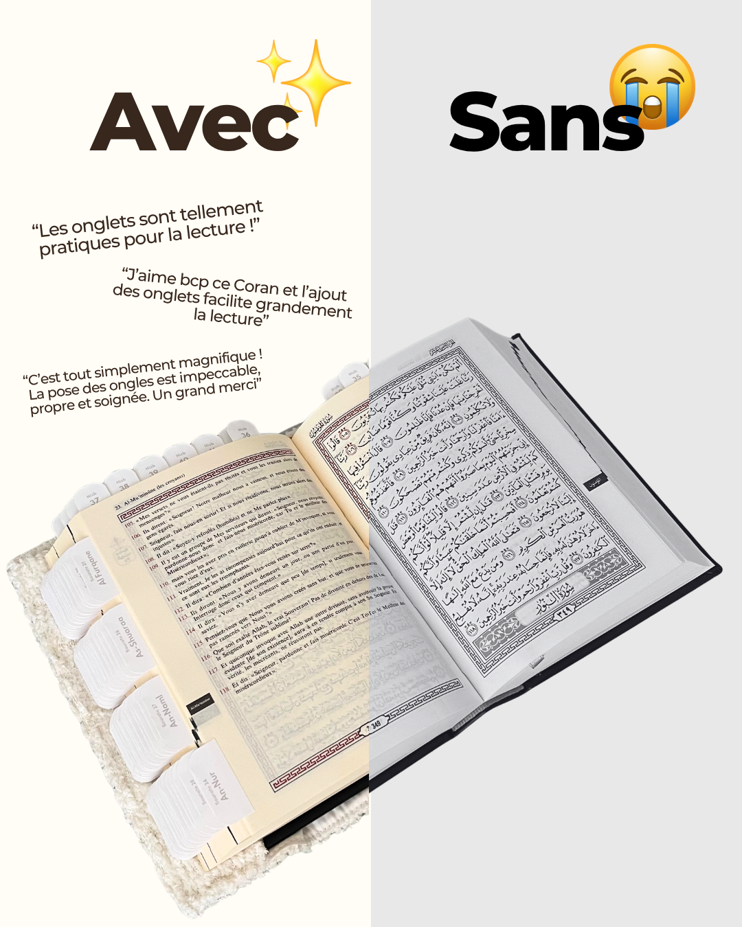 Old pink Qur'an tabs