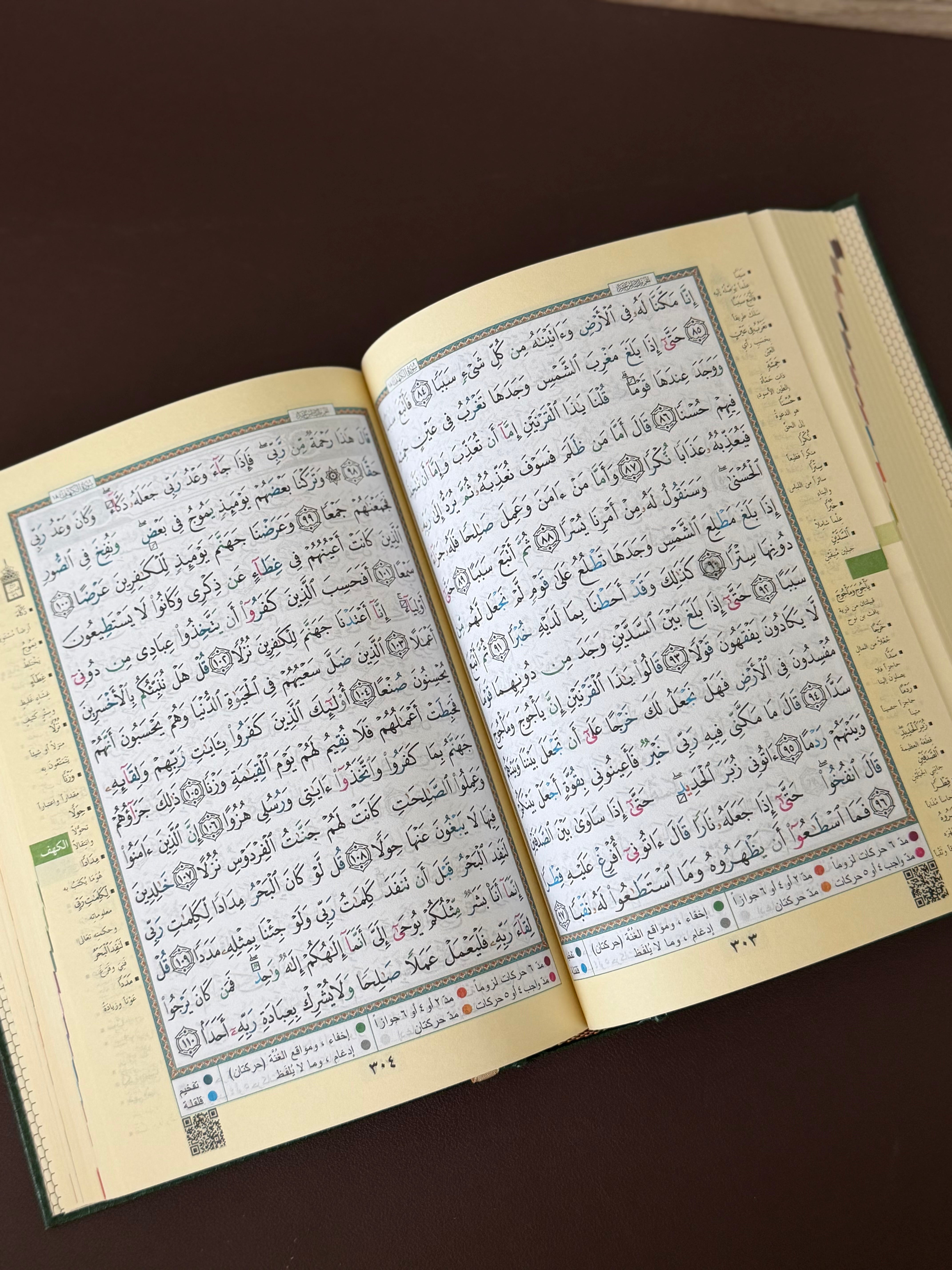 CORAN TAJWID (Arabe) vert- Index Des Mots Du Coran - FORMAT 14X20