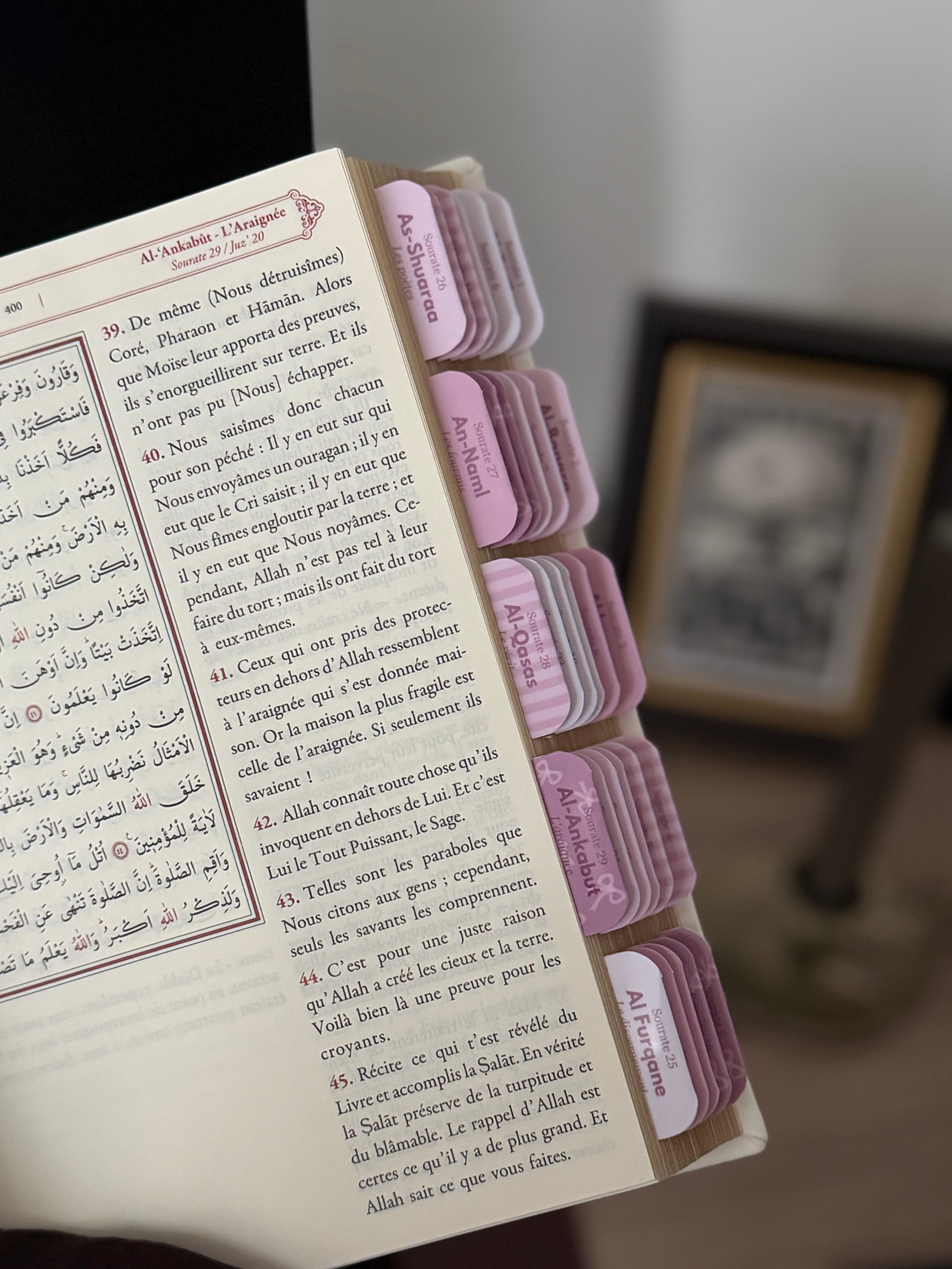 Quran avec onglets Girly rose