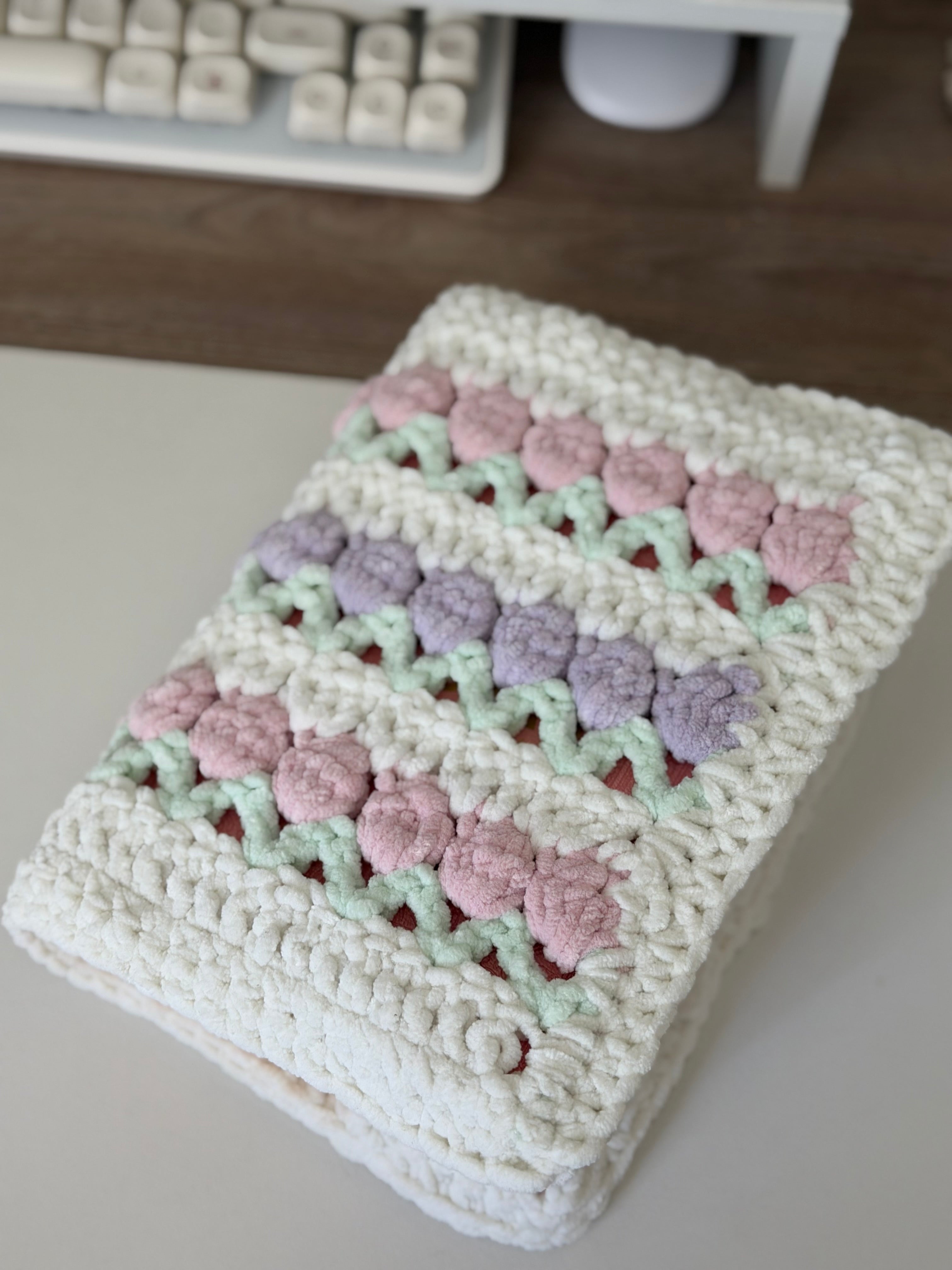 Couverture crochet tulipe