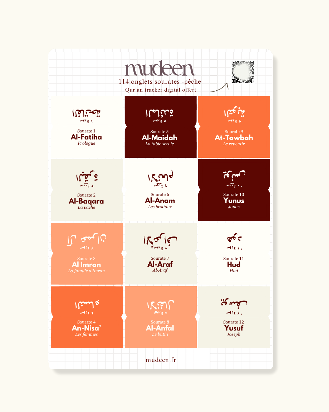 Peach Qur'an tabs