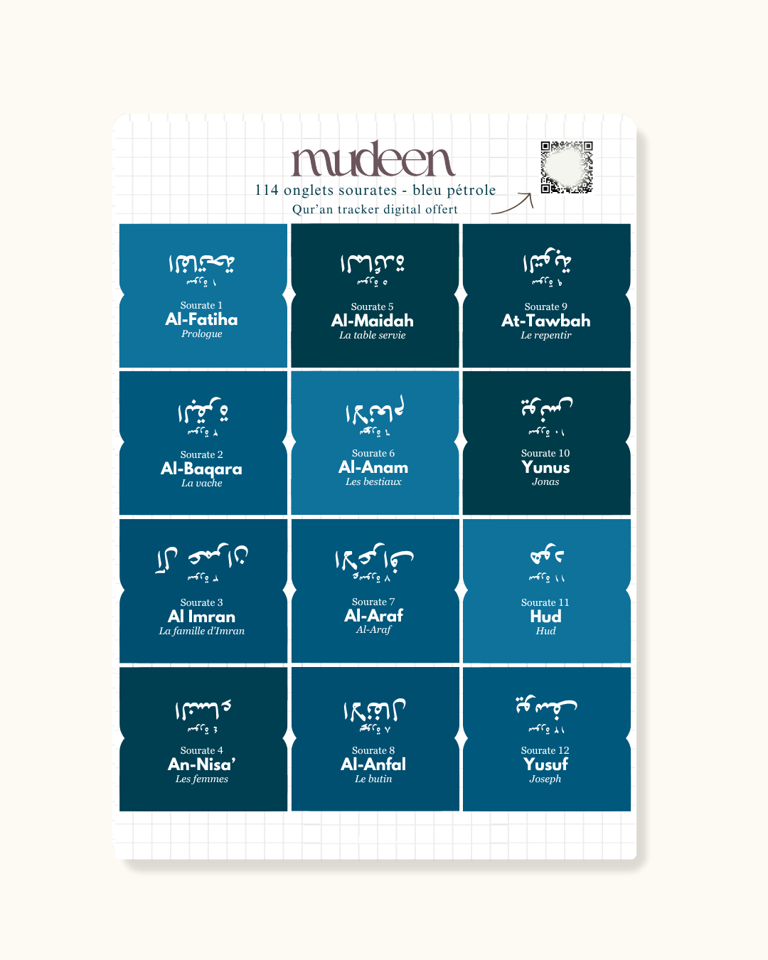 Teal blue Qur'an tabs