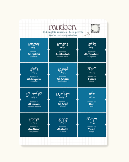 Teal blue Qur'an tabs