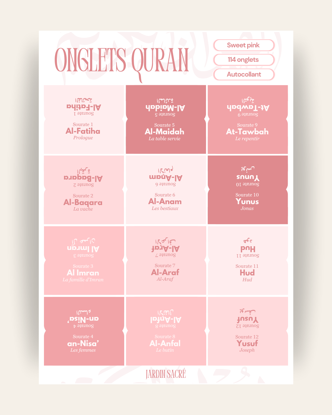 Sweet pink Qur'an tabs