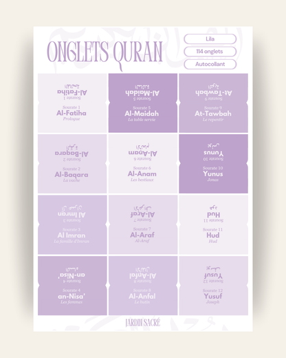Lilac Qur'an tabs