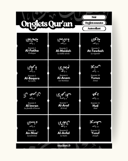 Onglets Qur'an noir