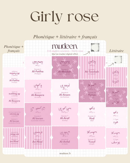 114 onglets sourates girly (plusieurs coloris disponibles)