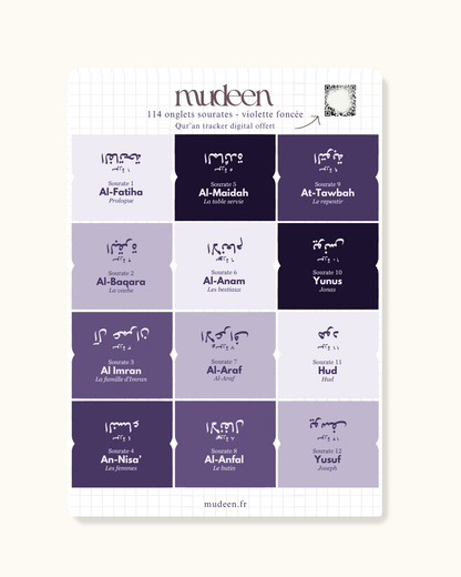 Dark purple Qur'an tabs