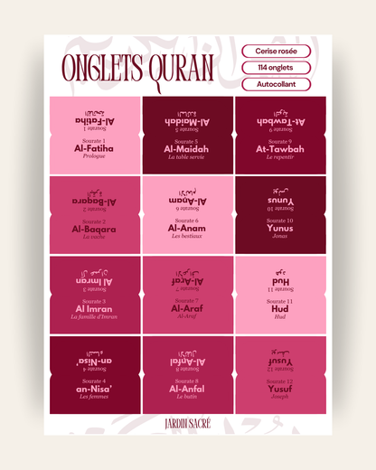 Pink cherry Qur'an tabs
