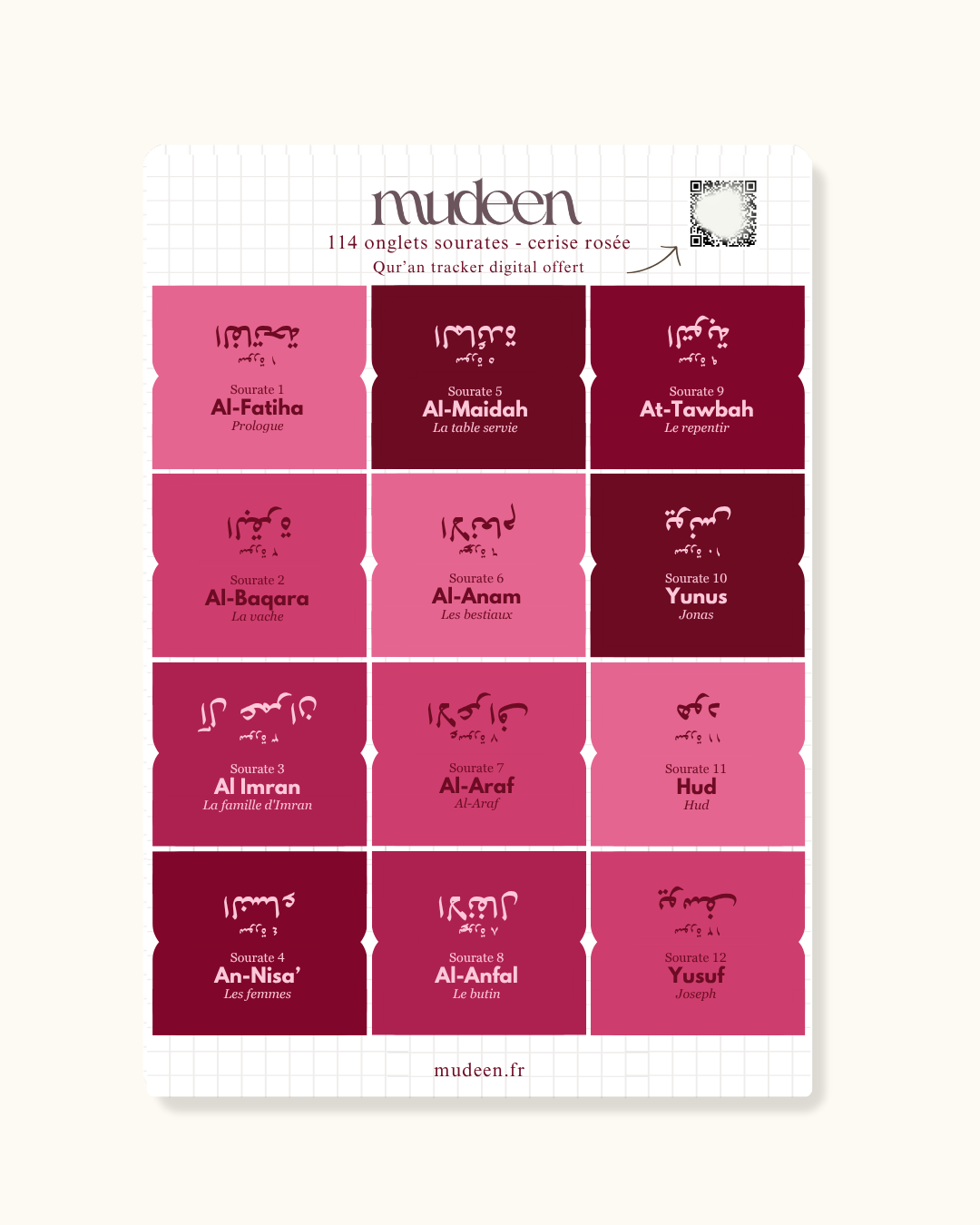 Pink cherry Qur'an tabs