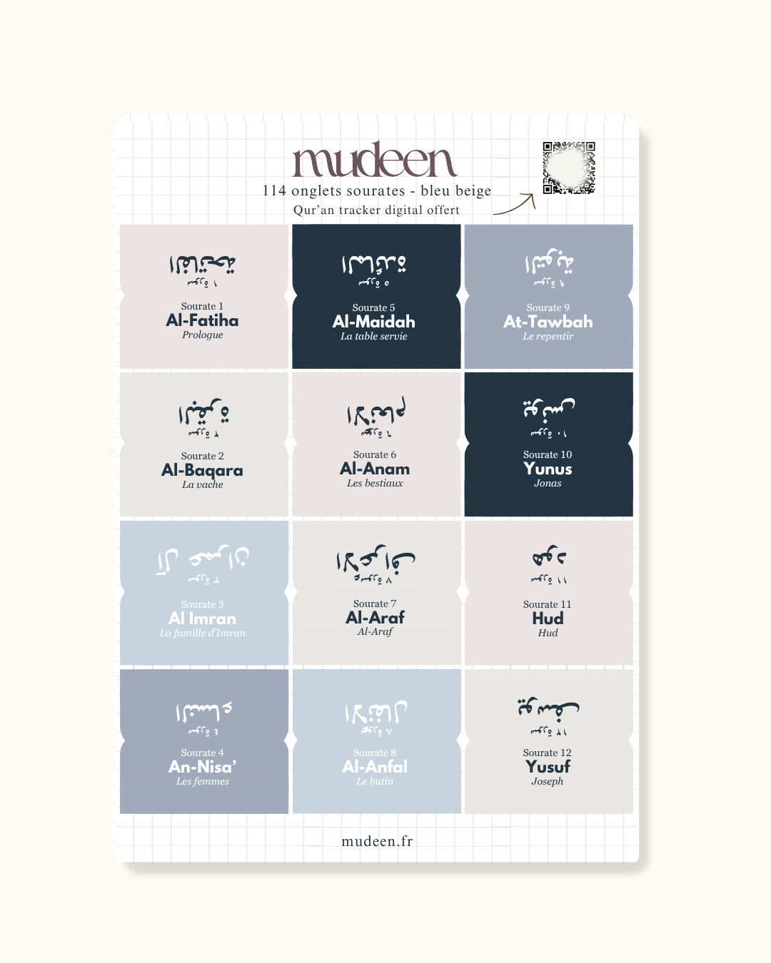 Blue beige Qur'an tabs