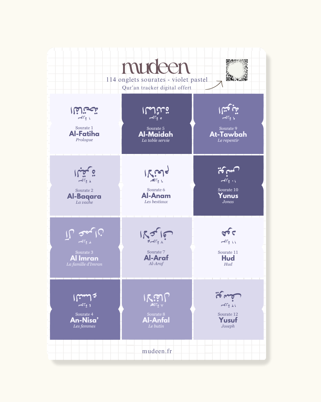 Pastel purple Qur'an tabs