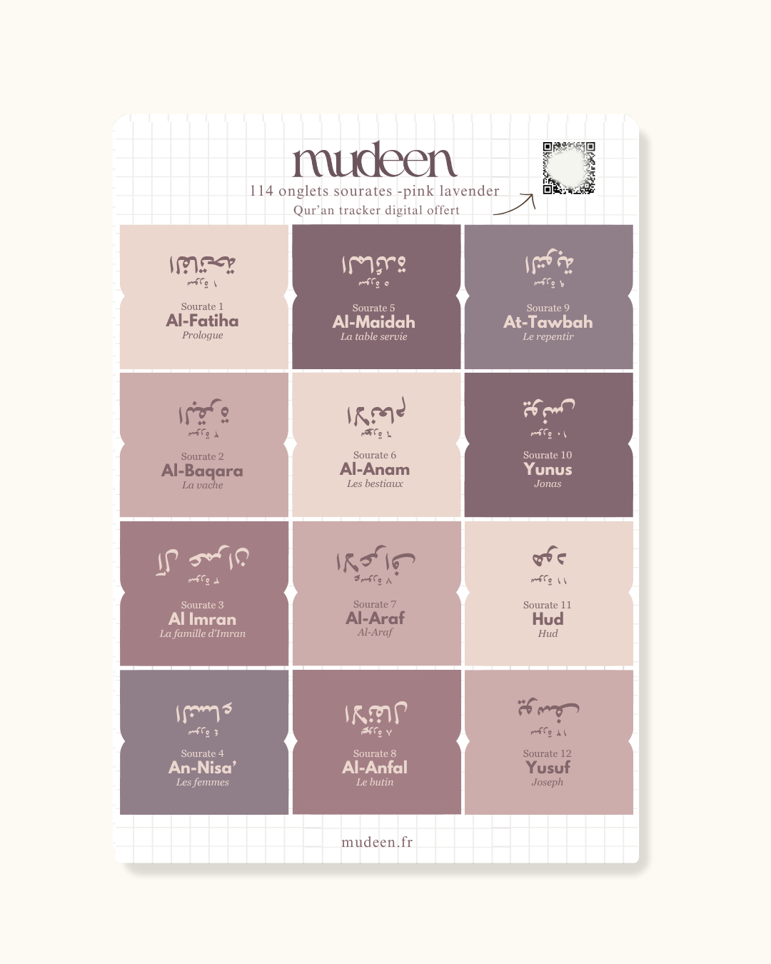 Pink lavender Qur'an tabs