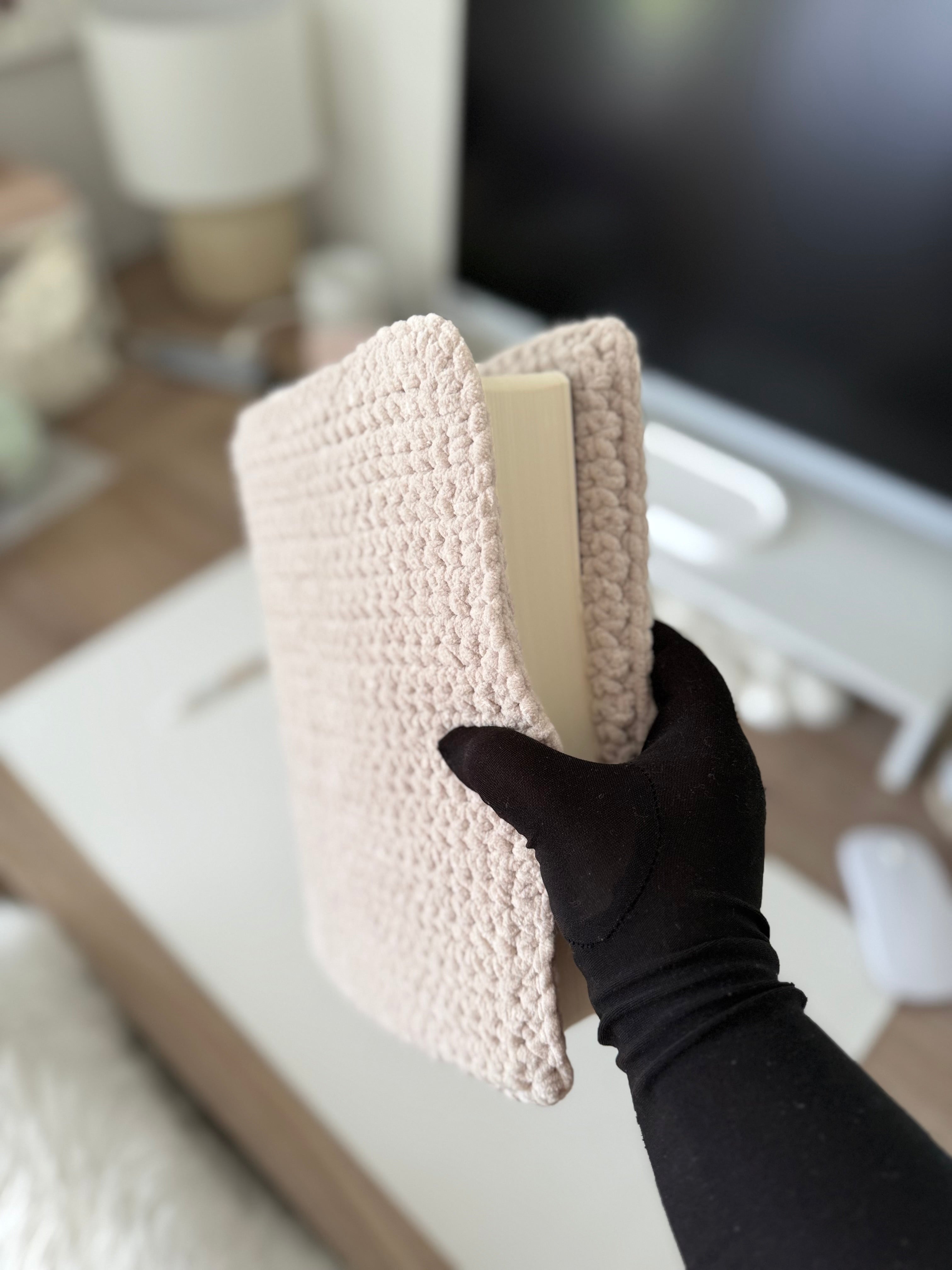 Protège mushaf en crochet beige