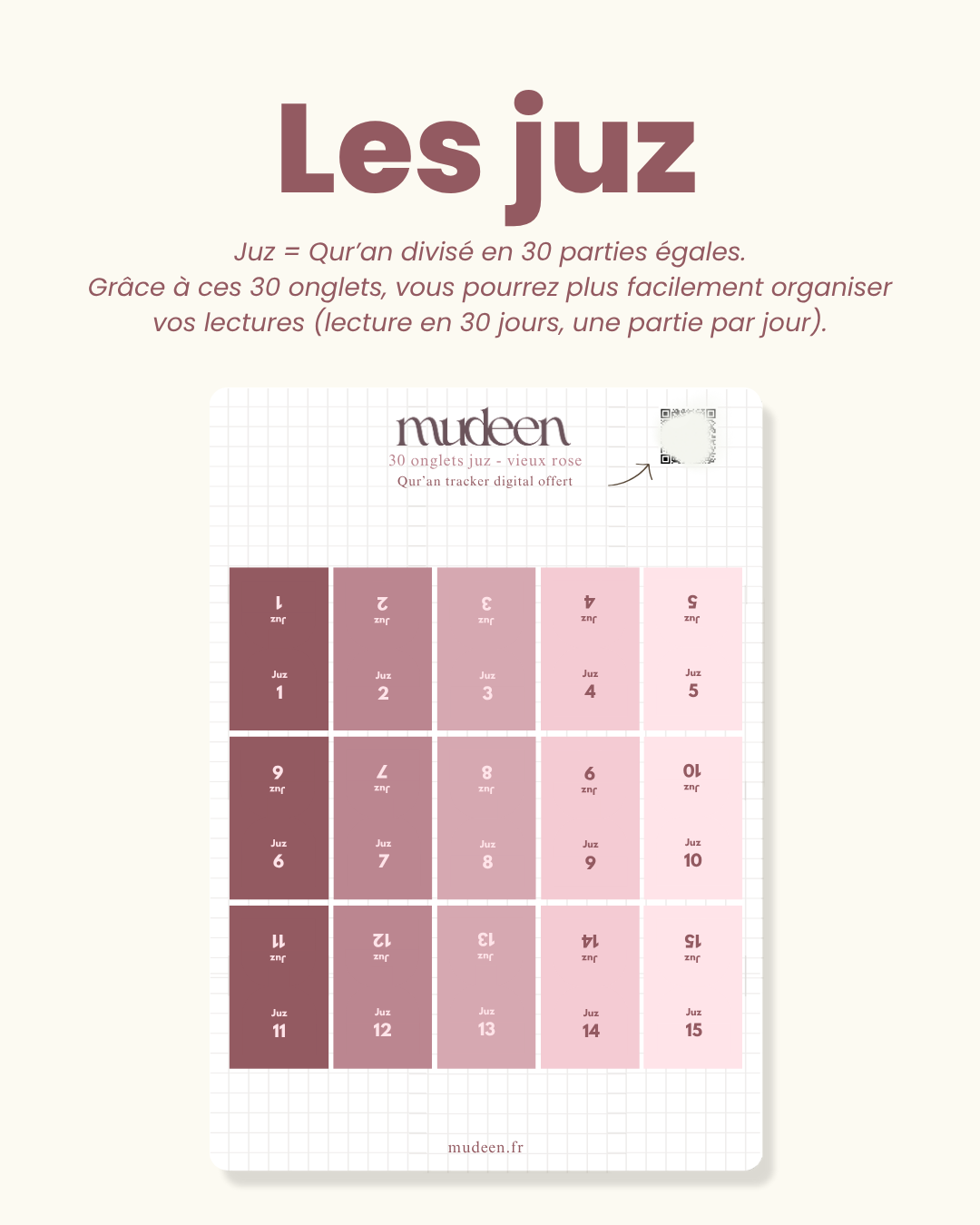 Onglets Qur'an vieux rose