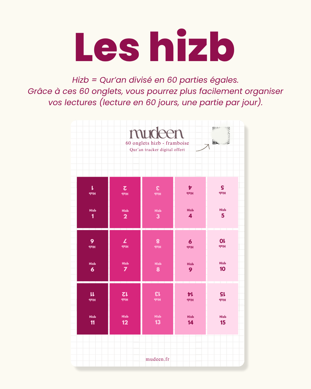 Onglets Qur'an framboise