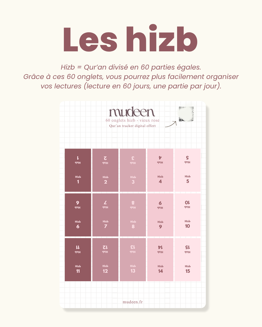 Onglets Qur'an vieux rose