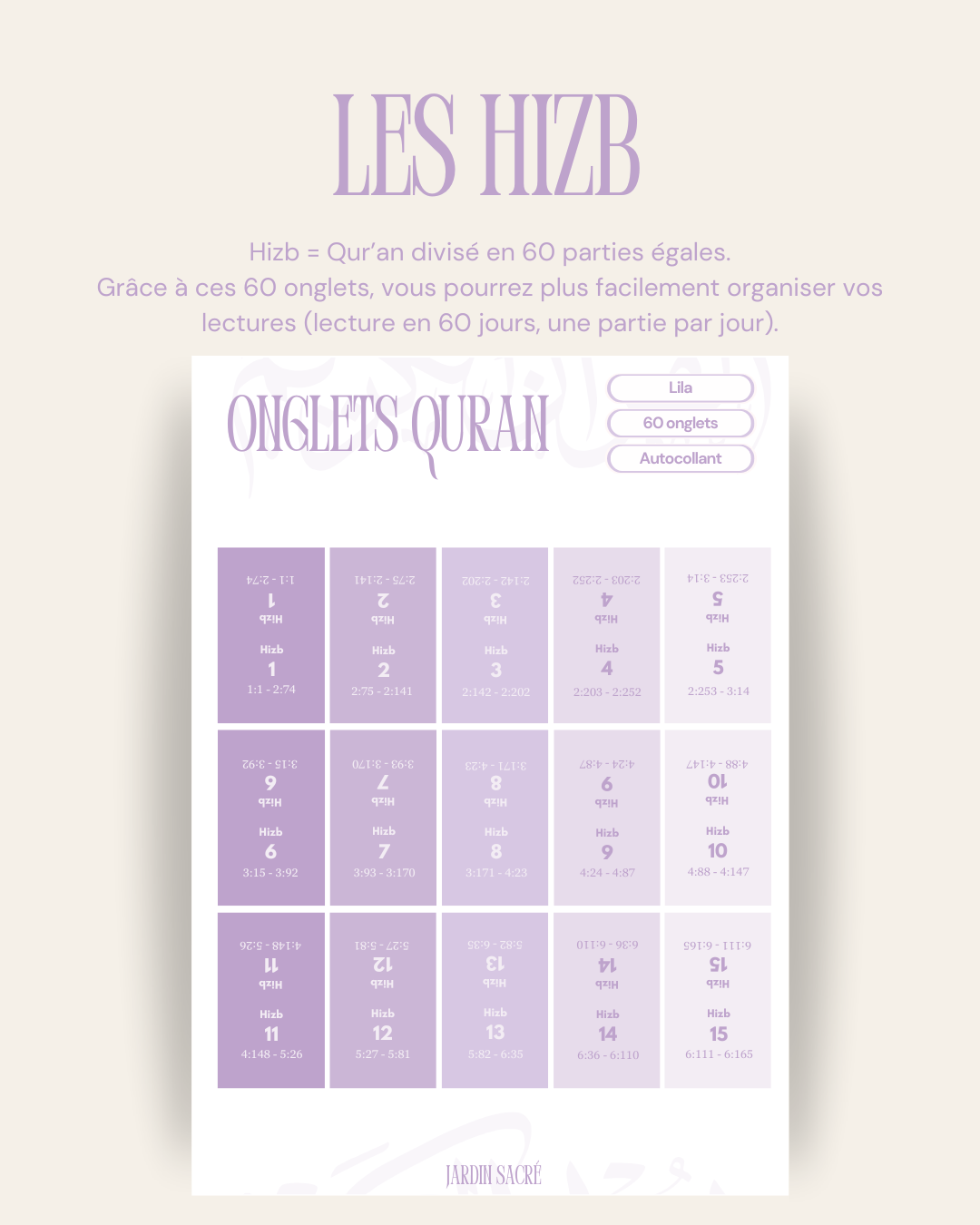 60 onglets hizb