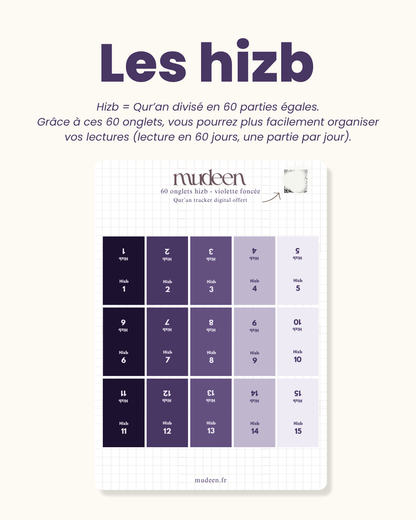 Dark purple Qur'an tabs
