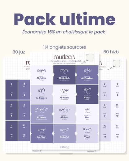 Pastel purple Qur'an tabs