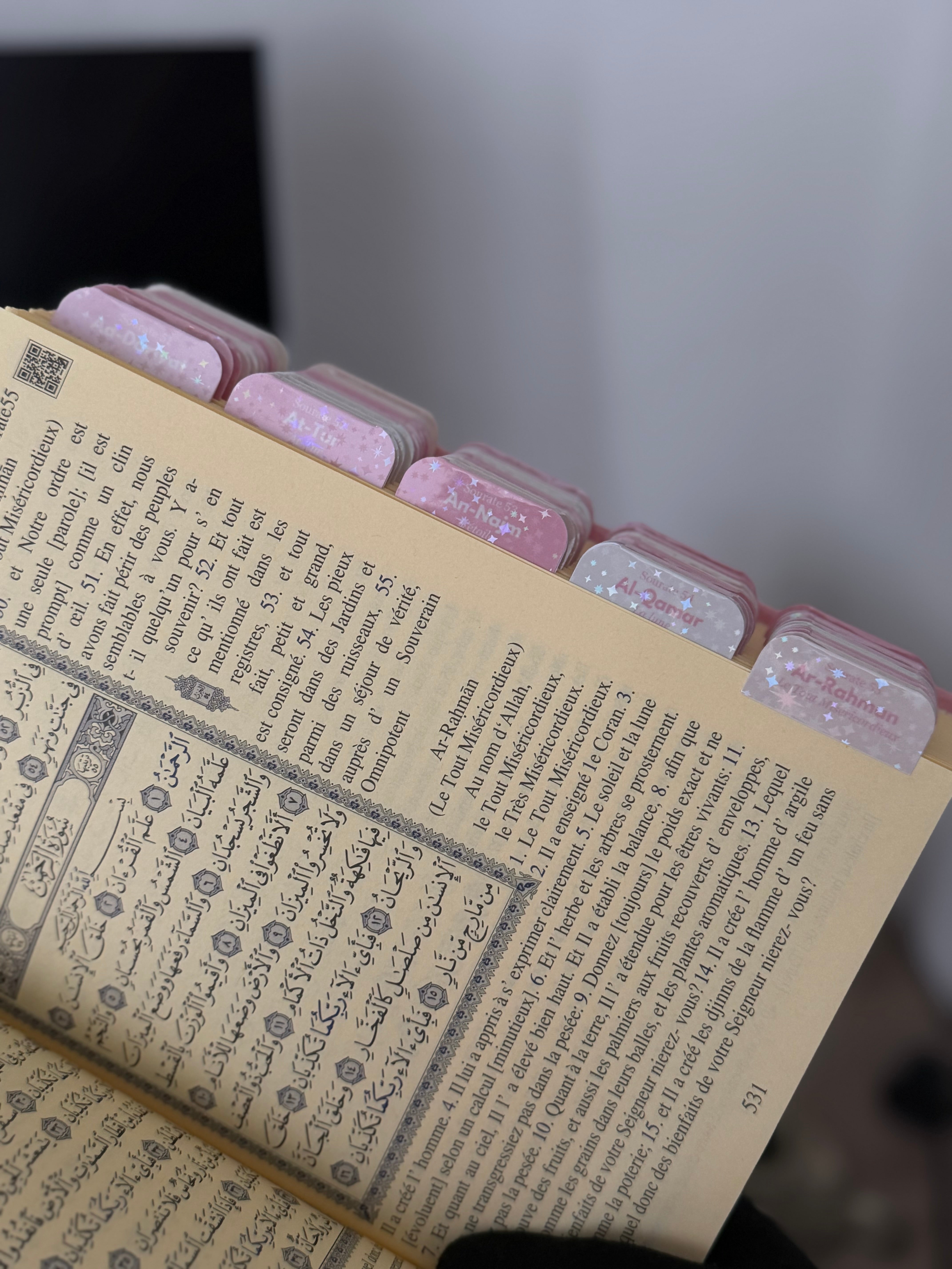 Quran avec onglets holographiques