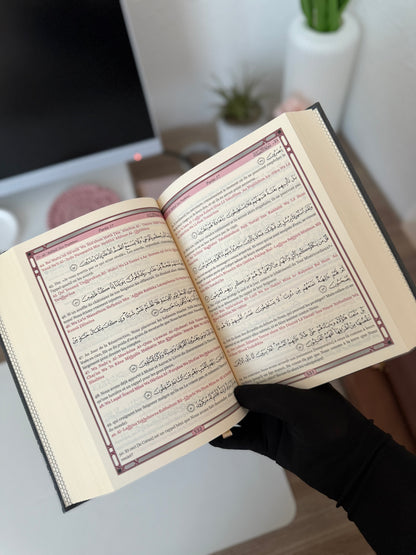 Le Saint Coran - Transcription phonétique (de l'arabe) et Traduction des sens en français - Edition de luxe (Couverture cuir de couleur Grise)