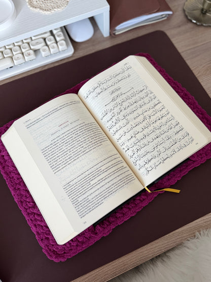 Couverture en crochet rose