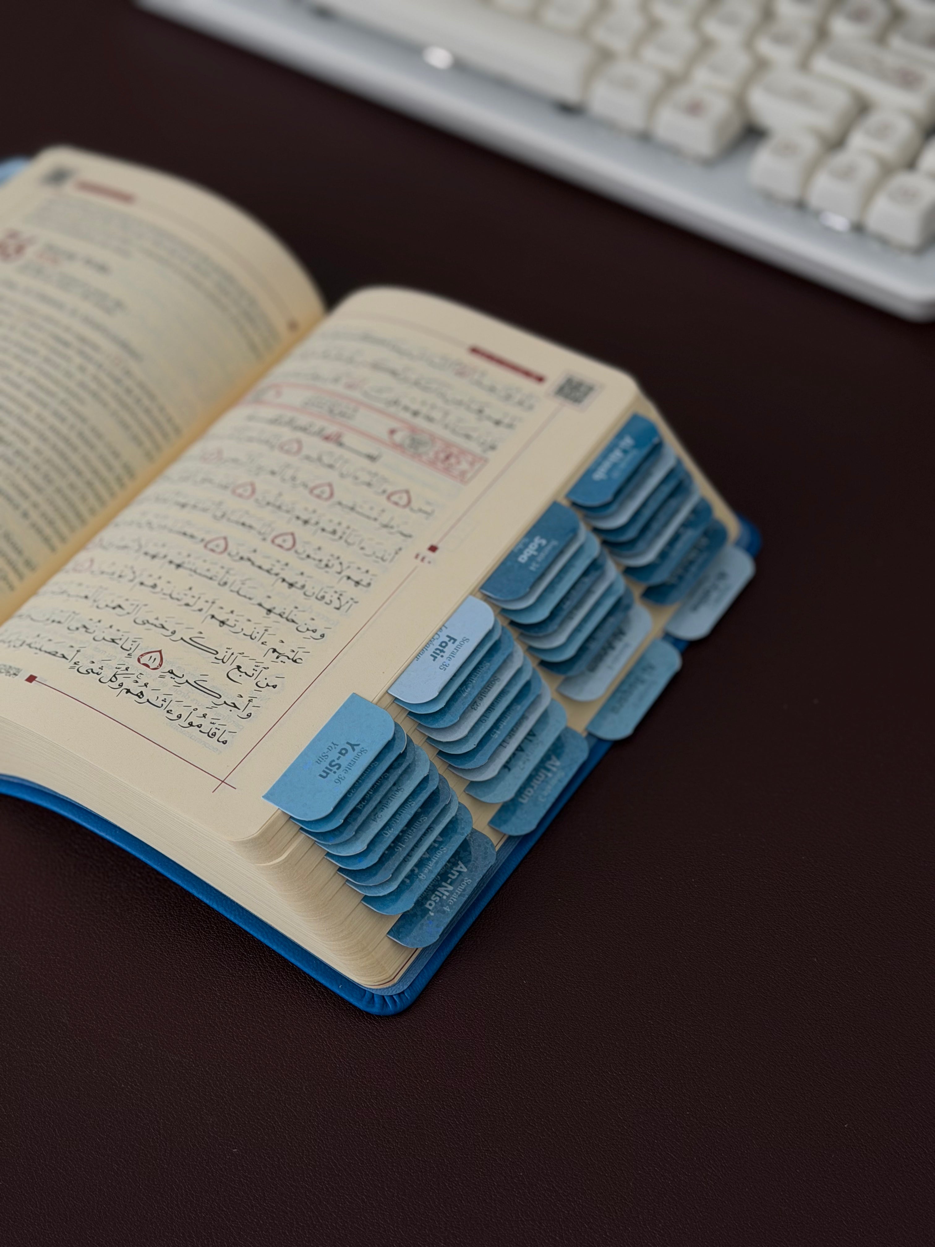 Quran avec onglets holographiques