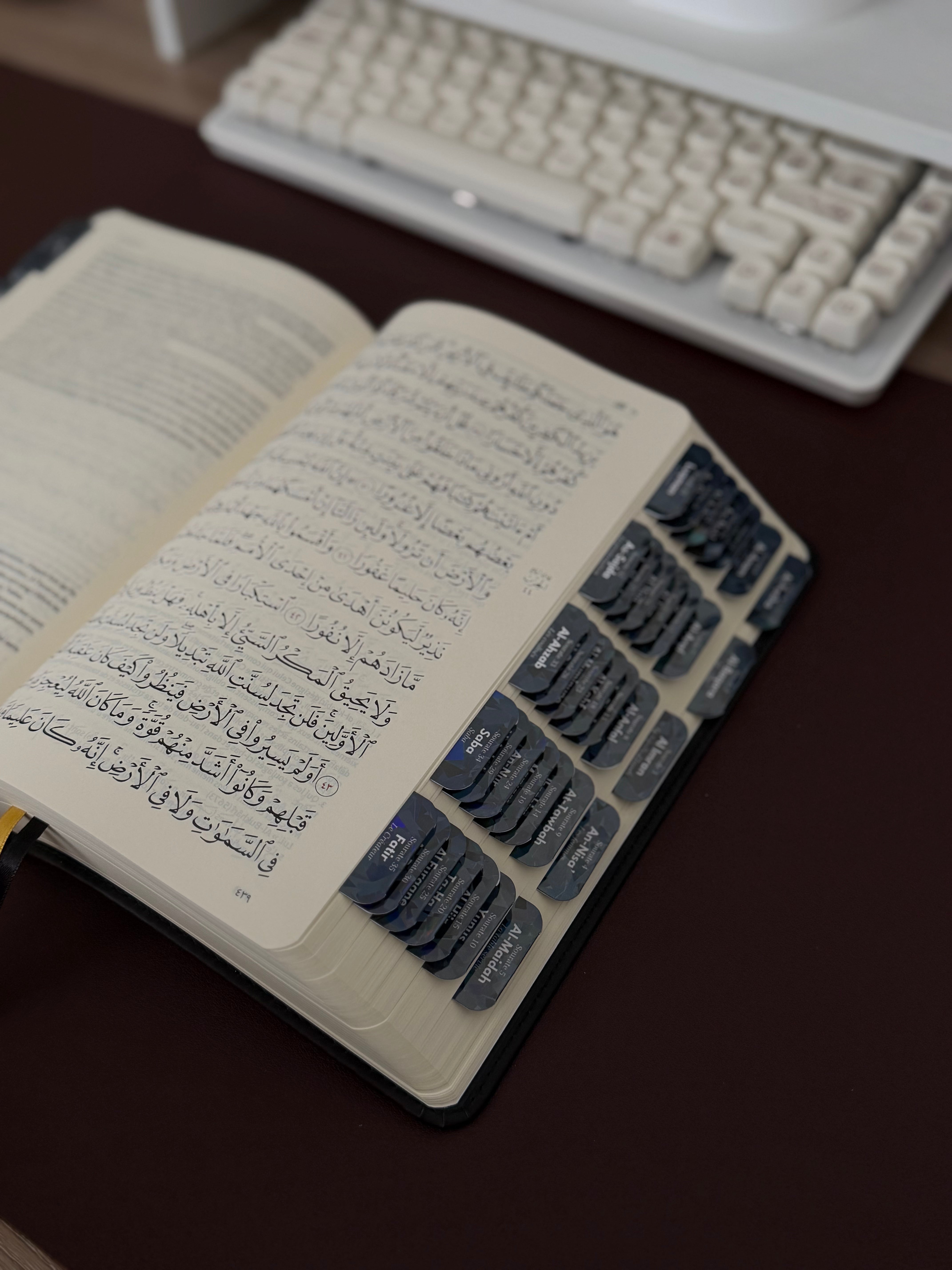 Quran avec onglets holographiques