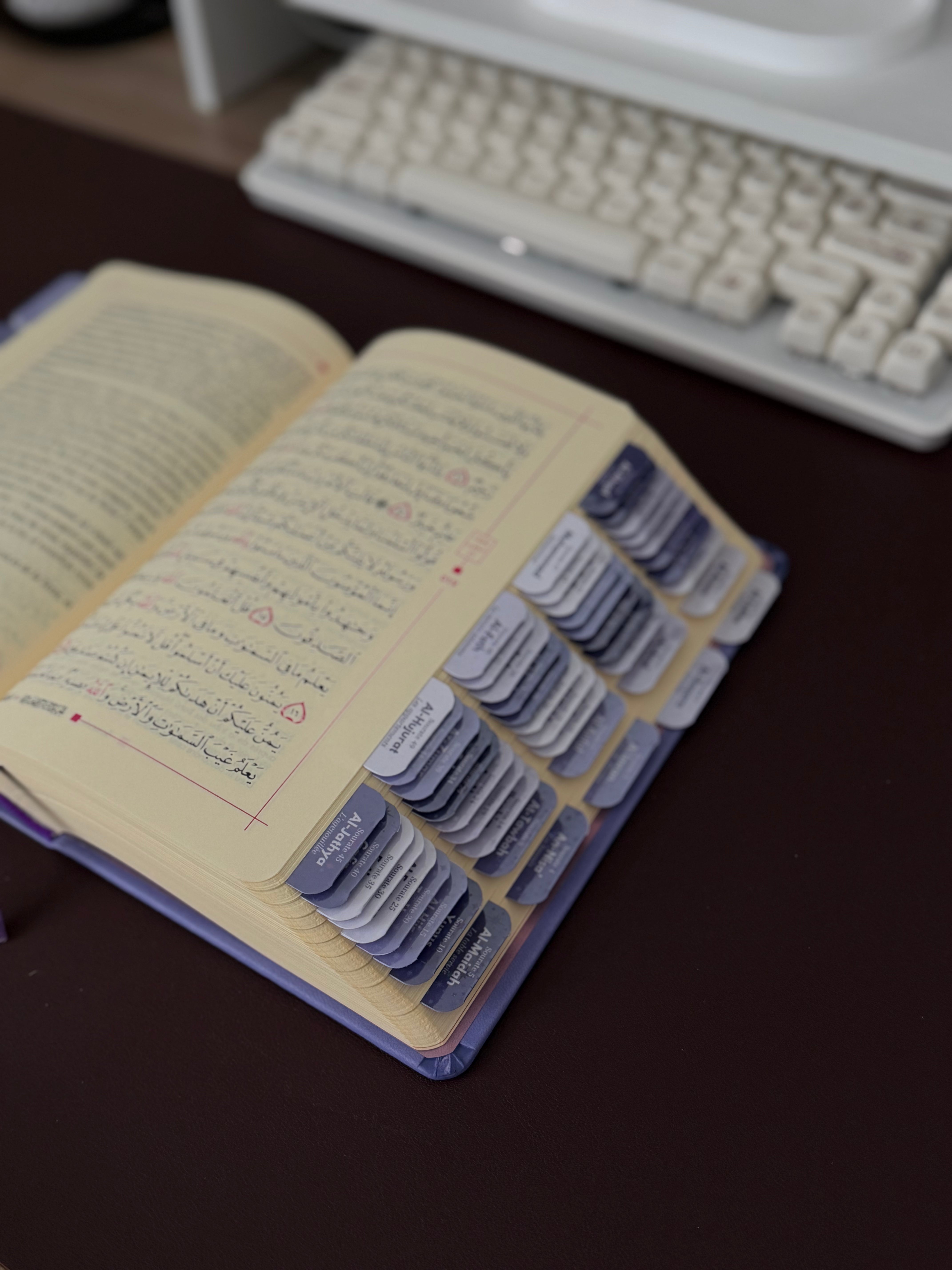 Quran avec onglets holographiques