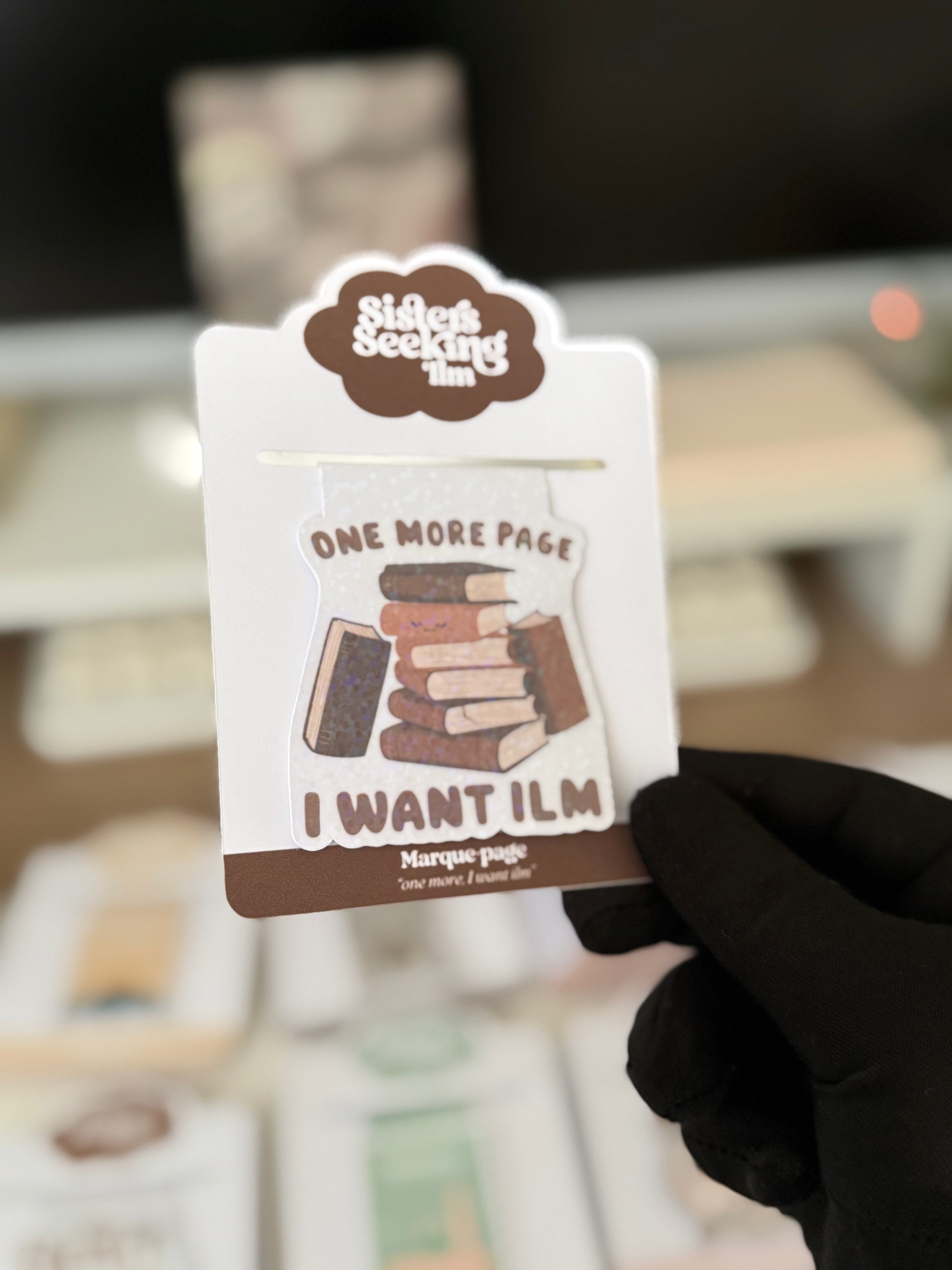 "One more page" magnetic bookmark